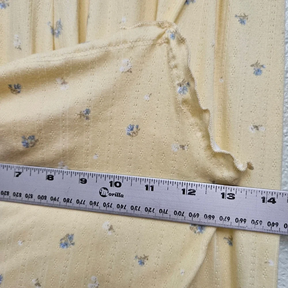 Urban Dream Pajama Set Women S Yellow Floral Pointelle Lettuce Sleepwear